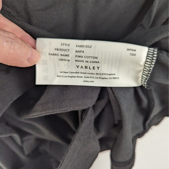 Varley Womens Small Napa Tie Waist Wrap Black Pima Cotton Tank Top - Picture 9 of 10